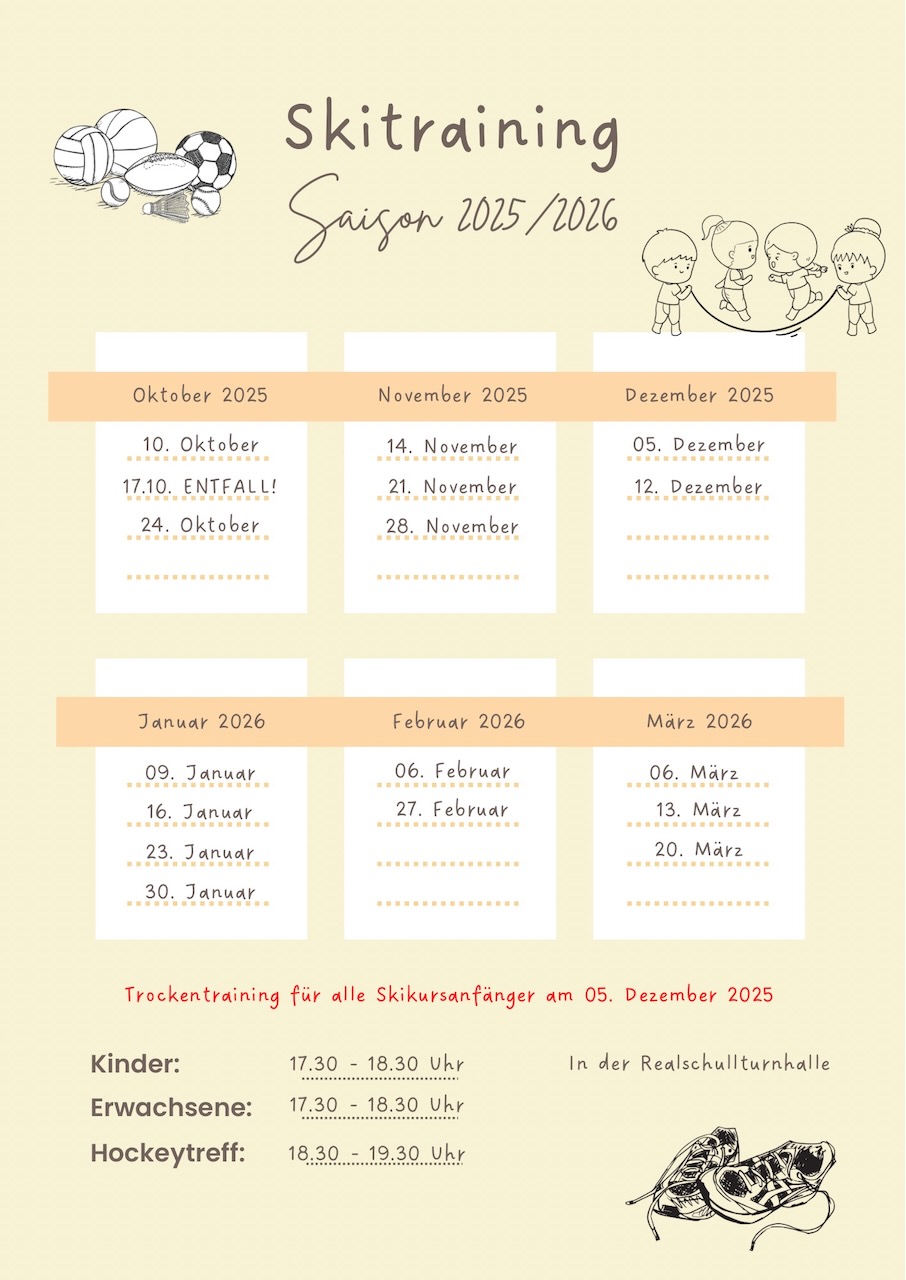 Flyer der Skitrainings